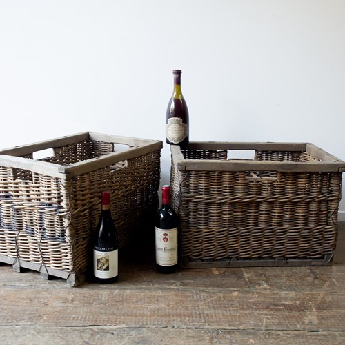 Wicker wine crates