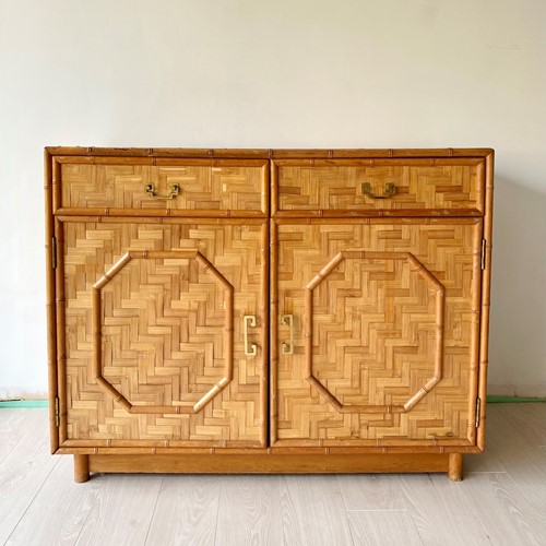 Vintage bamboo and rattan sideboard