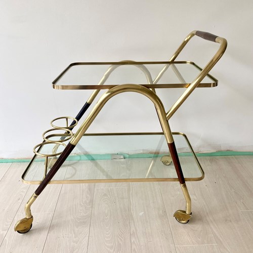 Mid Century Italian Cesare Lacca Brass Trolley