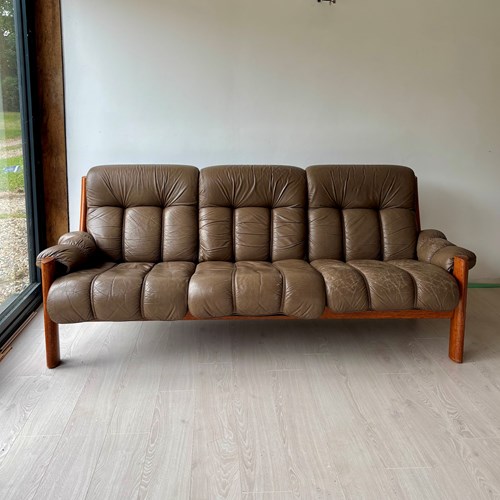 Vintage Ekornes Montana Leather Sofa