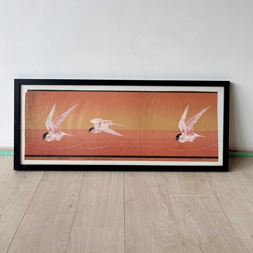 Sea Swallows Fragment Framed Painting