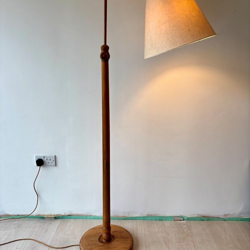 Mid-Century French Oak Floor Lamp 