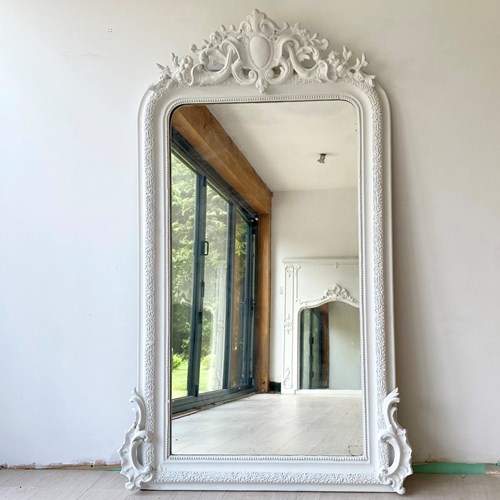 Large Painted Antique French Mirror