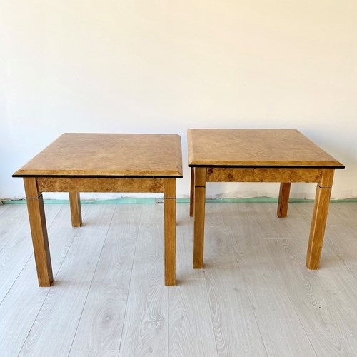Pair Of Burr Effect Side Tables