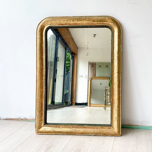 Antique French Louis Philippe Gilt Arch Mirror 
