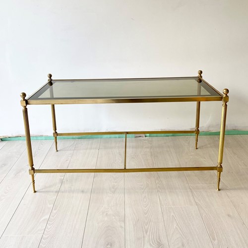 Vintage Brass And Glass Coffee Table