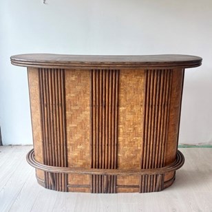 Vintage French Bamboo And Rattan Ba...
