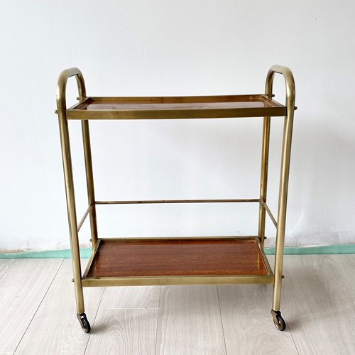 Brass Side Table/Trolley