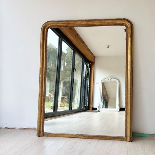 Large Antique Louis Philippe Frame Mirror