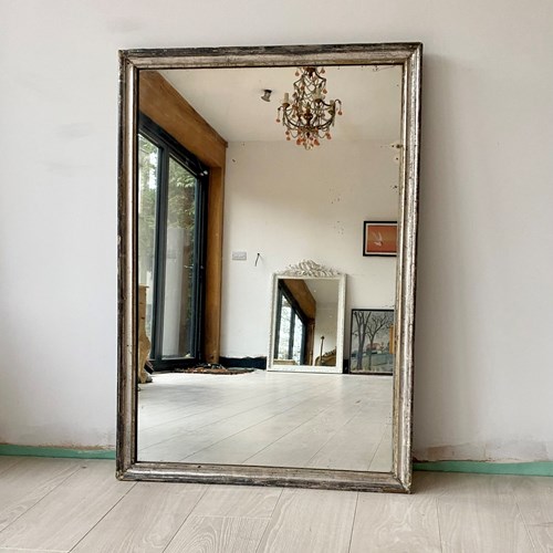 Antique Silver Gilt Bistro Mirror