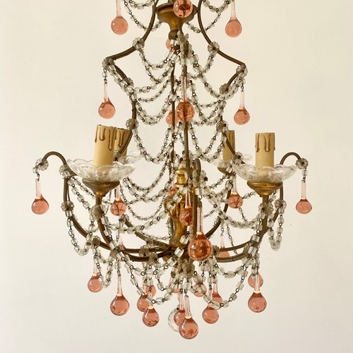 Pretty pink italian florentine chandelier