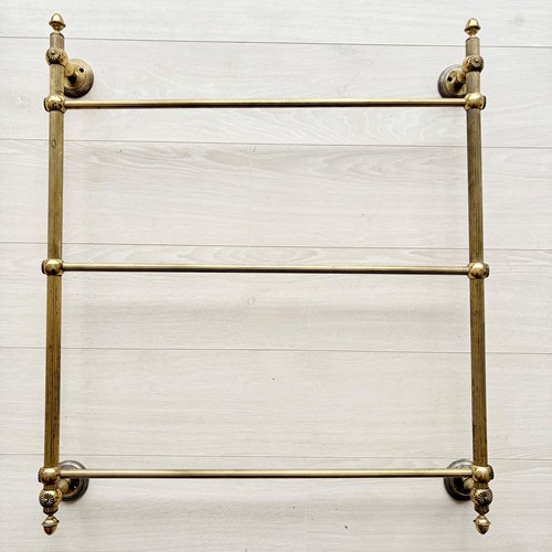 Vintage French Brass Towel Rail (Wall)
