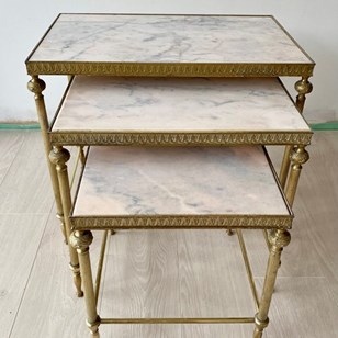 Vintage French Nest Of Marble And B...