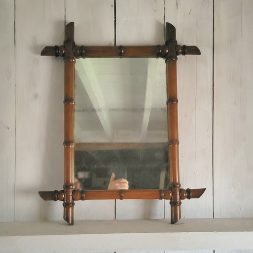 French Faux Bamboo Mirror