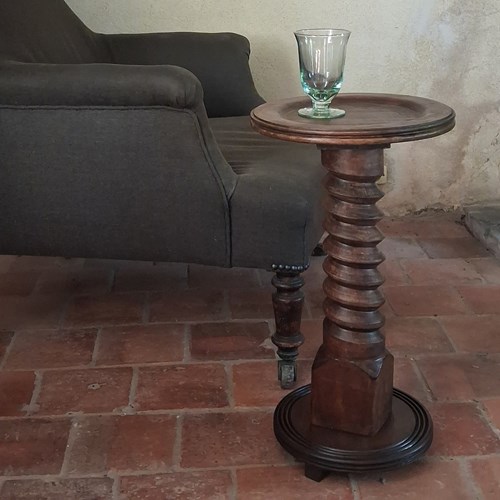 A French Geometric Turned Side Table 
