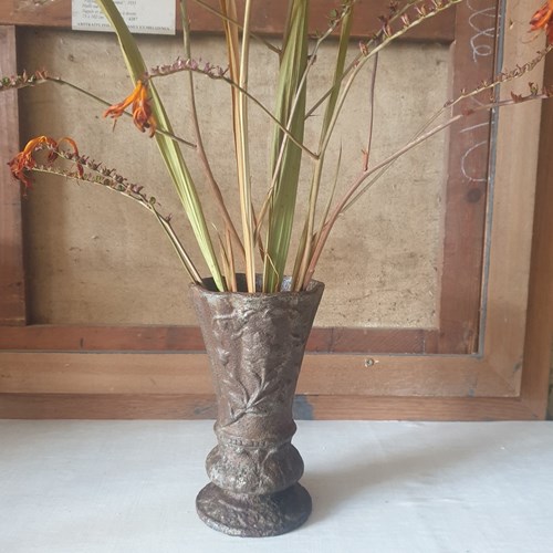 French Antique Cast Iron Vase 1900'S