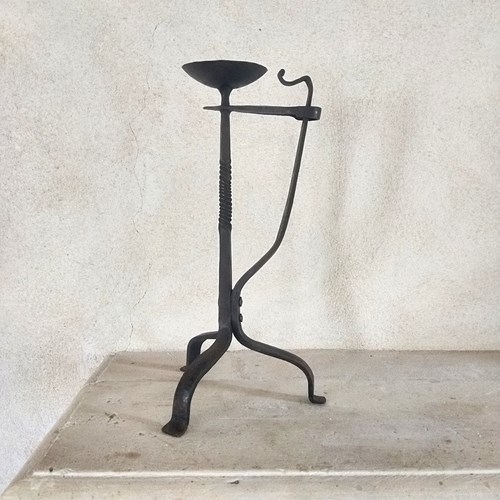 A French Iron Candleholder 19Th Century