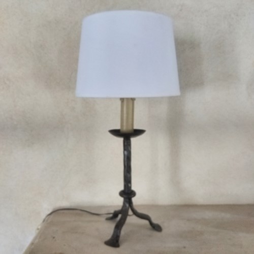 A French Iron Forged Table Lamp 1950'S
