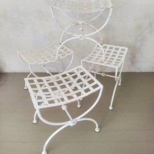 French Iron X Frame Stools