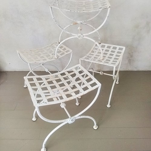 French Iron X Frame Stools