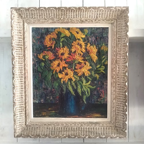 A French 1950'S Expressionist Floral Painting