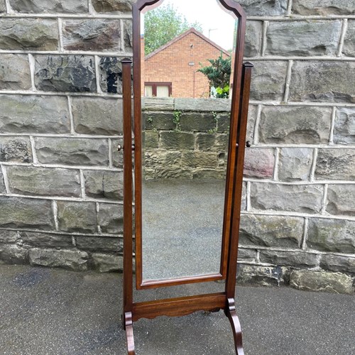 Antique Walnut Cheval Dressing Mirror