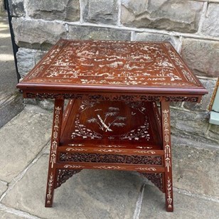Antique Inlaid Rosewood Chinese Tab...