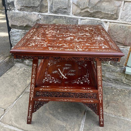 Antique Inlaid Rosewood Chinese Table