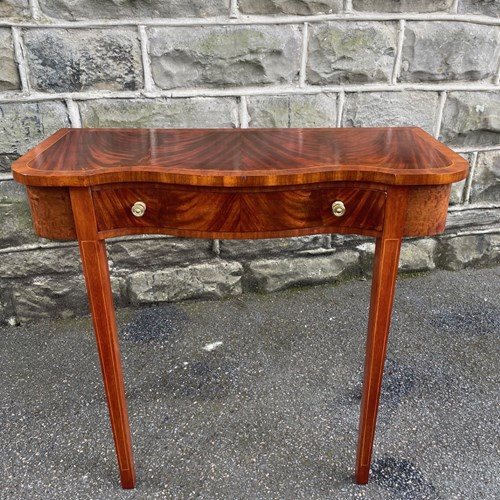 Antique Inlaid Mahogany Single Draw Console Table Hall Table