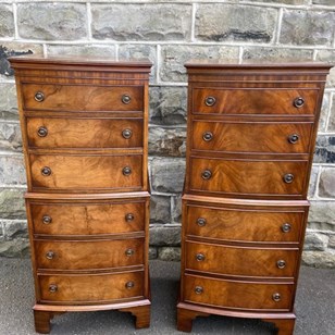 Pair Quality Walnut Chest Of Drawer...