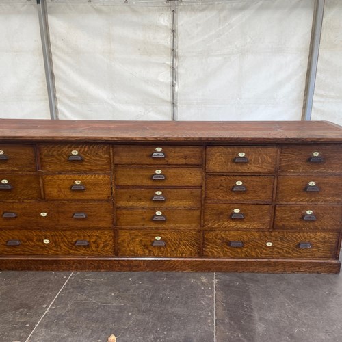 Antique Oak Bank Drawers Haberdashery Draws Counter