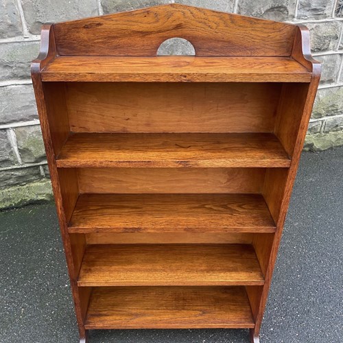 Antique Golden Oak Open Bookcase Bookshelves