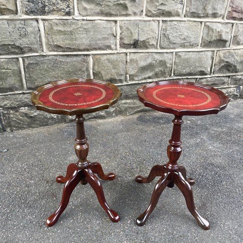 Pair Walnut Tripod Wine Tables