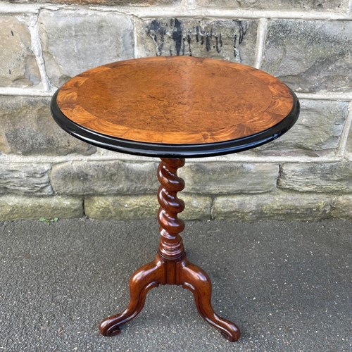 Antique Burr Walnut Tripod Wine Table