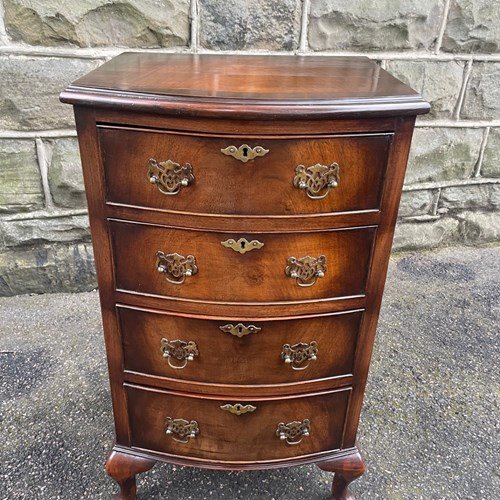 Quality Walnut Bedside Chest Drawers