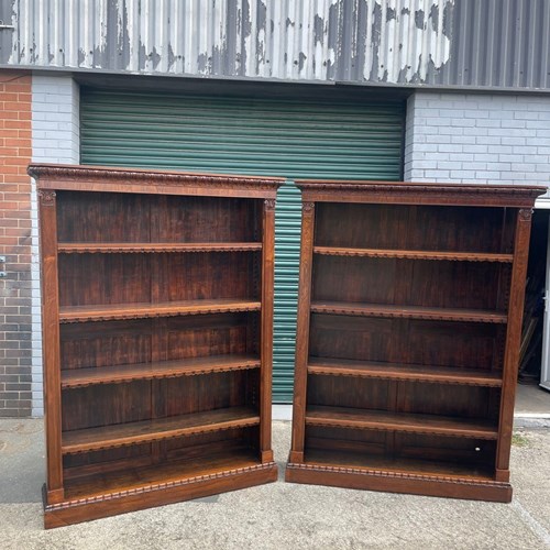 Fine Pair William IV Rosewood Library Bookcases