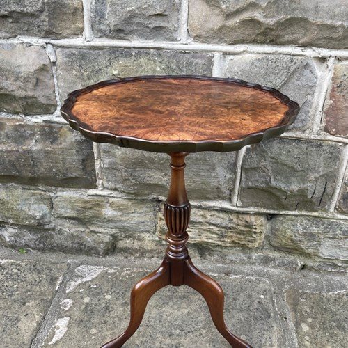 Antique Burr Walnut Tripod Wine Table