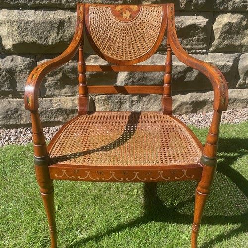 Satinwood Painted Desk Chair Armchair