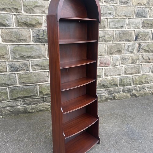 Slim Mahogany Waterfall Open Bookcase Bookshelf