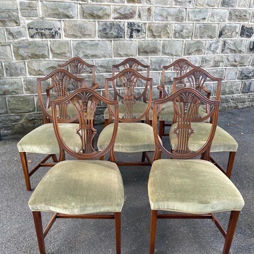 Antique Set Of 8 Mahogany Dining Chairs