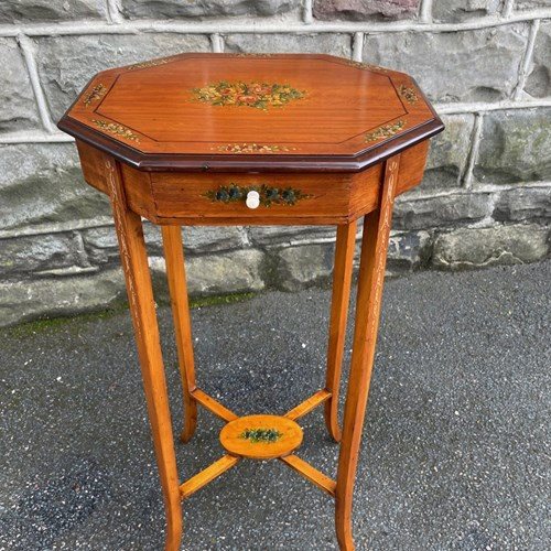 Antique Satinwood Painted Side Table