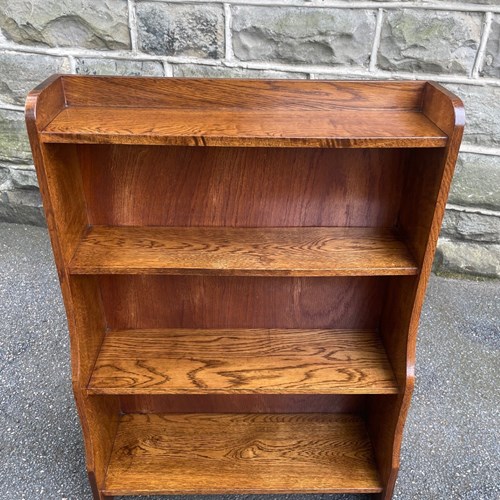 Antique Golden Oak Open Bookcase Bookshelves