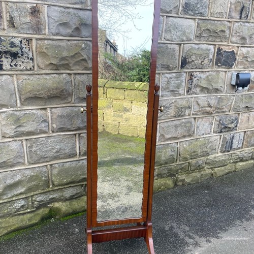 Antique Mahogany Cheval Dressing Mirror
