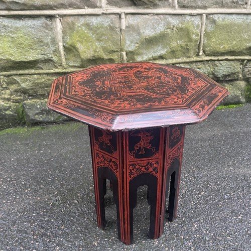 Antique Lacquered Moorish Folding Table