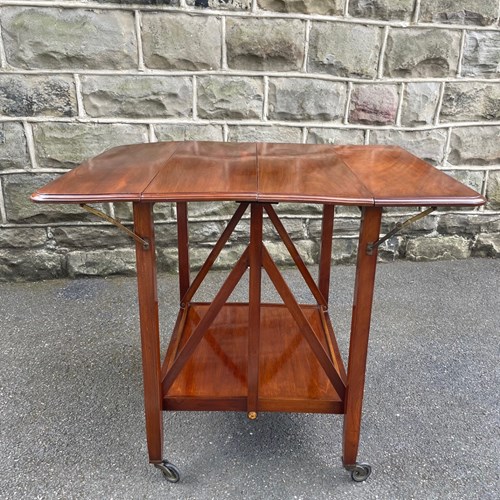 Unusual Antique Mahogany Folding Trolley