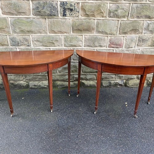 Pair Geo III Mahogany Console Tables Side Tables
