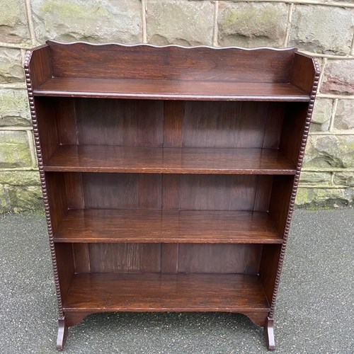 Antique Oak Open Bookcase