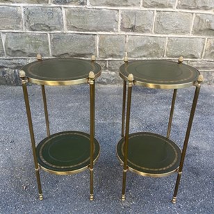 Pair Quality Gilt Brass & Leather S...
