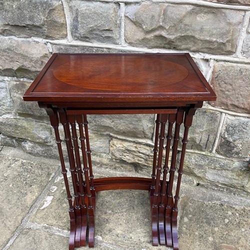 Antiques Mahogany Nest 4 Tables