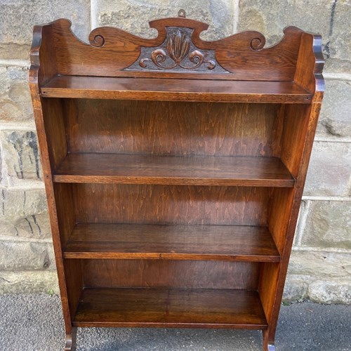 Antique Oak Open Bookcase Bookshelves